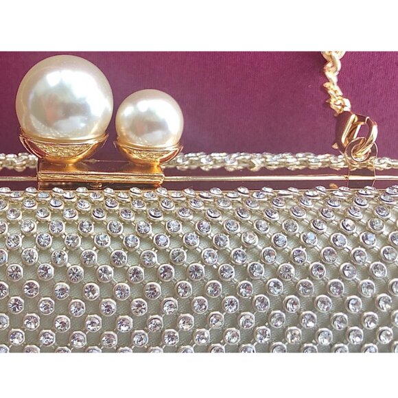Evening Clutch Shoulder Bag Gold Purse Wedding Handbag Party Prom Bridal Gift - Picture 6 of 11